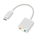 Typ-C ljudadapter extern stereoljudkortsadapter med 3,5 mm hörlursuttag och mikrofonuttag