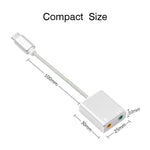 Typ-C ljudadapter extern stereoljudkortsadapter med 3,5 mm hörlursuttag och mikrofonuttag