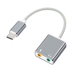 Typ-C ljudadapter extern stereoljudkortsadapter med 3,5 mm hörlursuttag och mikrofonuttag