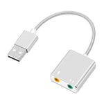 USB lydadapter eksternt stereolydkort med 3,5 mm hovedtelefon- og mikrofonstik