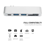 USB Type-C Hub Aluminum Alloy Adapter 5 in 1 Multi-Port Combo Converter for MacBook Pro (2016)