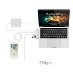 USB Type-C Hub Aluminum Alloy Adapter 5 in 1 Multi-Port Combo Converter for MacBook Pro (2016)