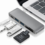 USB Type-C Hub Aluminum Alloy Adapter 5 in 1 Multi-Port Combo Converter for MacBook Pro (2016)