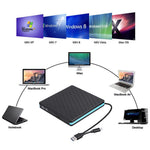 External CD DVD Drive Burner Player to USB 3.0 Type-C Portable Slim DVD/CD ROM RW Rewriter/Writer/Reader