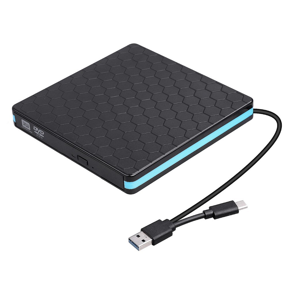 External CD DVD Drive Burner Player to USB 3.0 Type-C Portable Slim DVD/CD ROM RW Rewriter/Writer/Reader