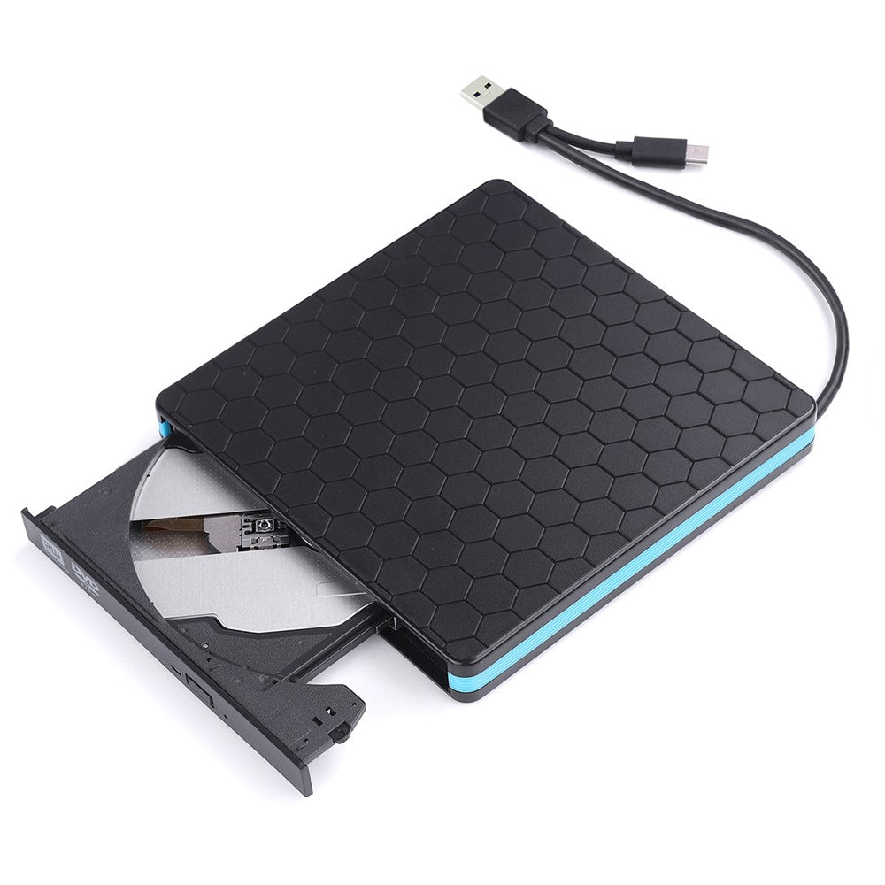 External CD DVD Drive Burner Player to USB 3.0 Type-C Portable Slim DVD/CD ROM RW Rewriter/Writer/Reader