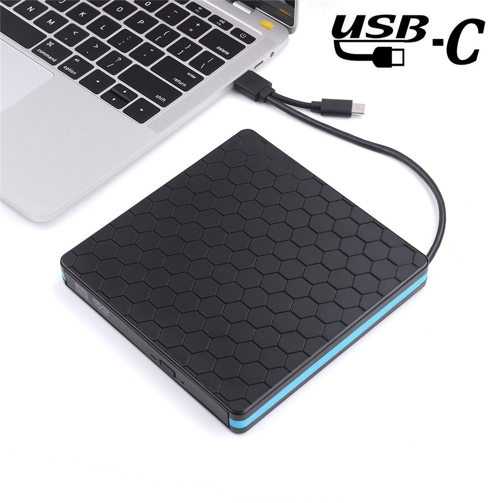 External CD DVD Drive Burner Player to USB 3.0 Type-C Portable Slim DVD/CD ROM RW Rewriter/Writer/Reader