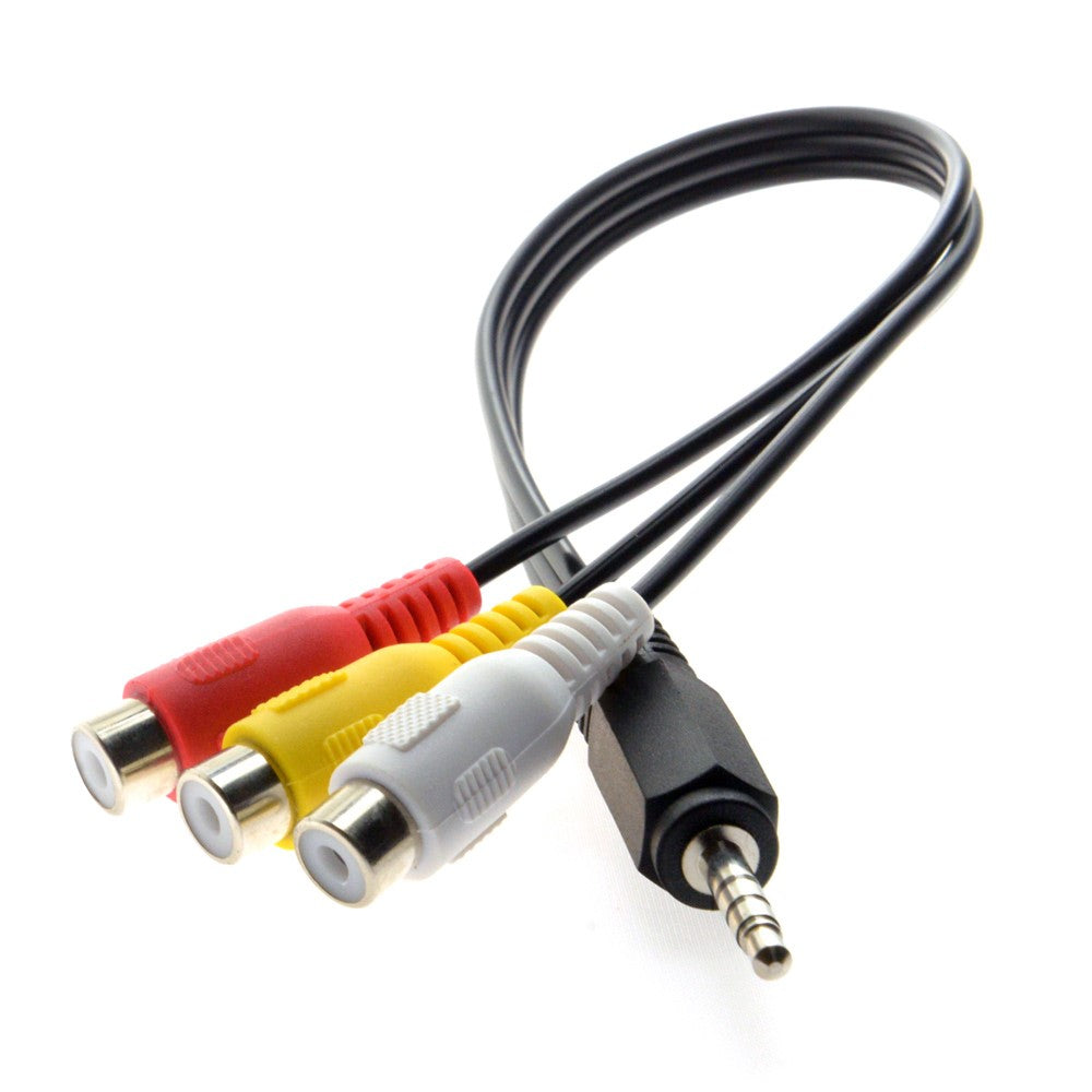 3.5mm 1/8'' Male Stereo Car AUX to 3 RCA AV Female Cord Audio Video Composite Cable