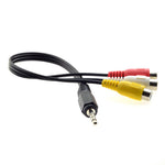 3.5mm 1/8'' Male Stereo Car AUX to 3 RCA AV Female Cord Audio Video Composite Cable