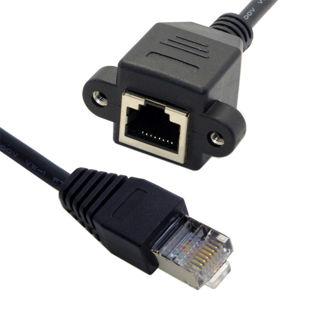 FTP STP UTP Cat 5e Male to Female Lan Ethernet Network Extension Cable Patch Cord with Panel Mount Holes