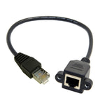 FTP STP UTP Cat 5e Male to Female Lan Ethernet Network Extension Cable Patch Cord with Panel Mount Holes