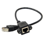 FTP STP UTP Cat 5e Male to Female Lan Ethernet Network Extension Cable Patch Cord with Panel Mount Holes