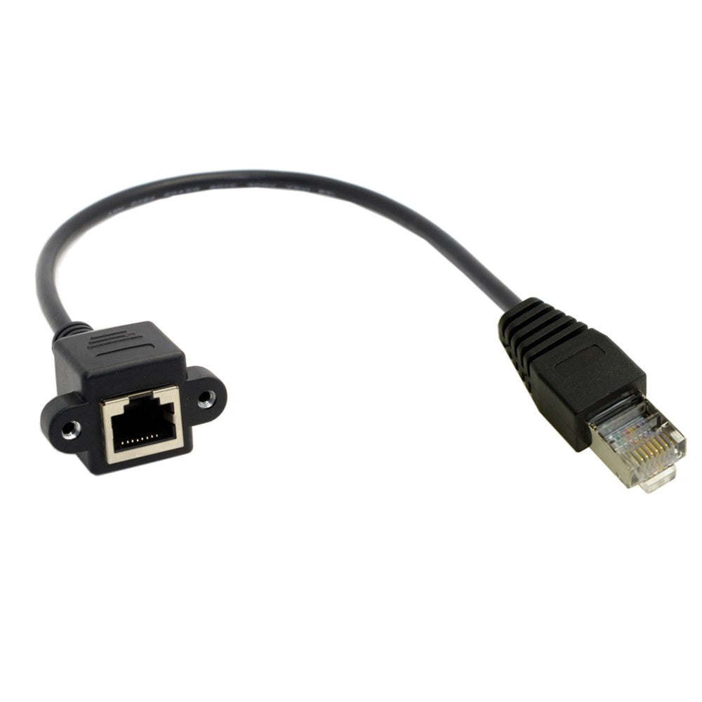 FTP STP UTP Cat 5e Male to Female Lan Ethernet Network Extension Cable Patch Cord with Panel Mount Holes
