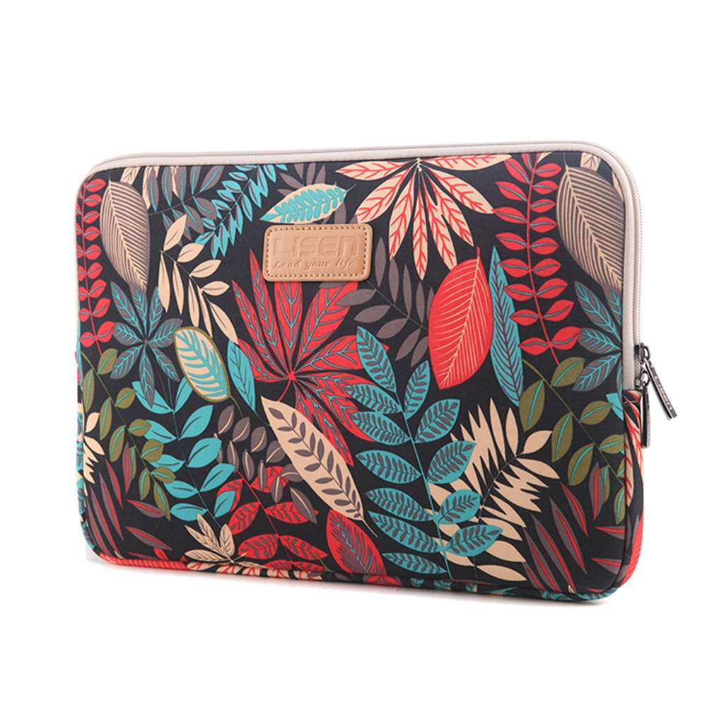 LISEN 14 inch Colorful Leaves Laptop Sleeve Bag Case, Size: 36.5 x 25.5 x 2 cm
