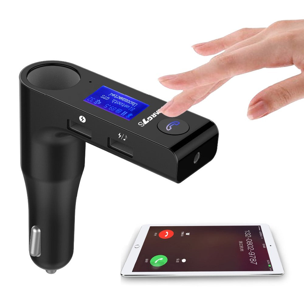 G7S Car Bluetooth-compatible Kit FM Transmitter MP3 Player Dual USB Car Charger with Cigarette Lighter Port