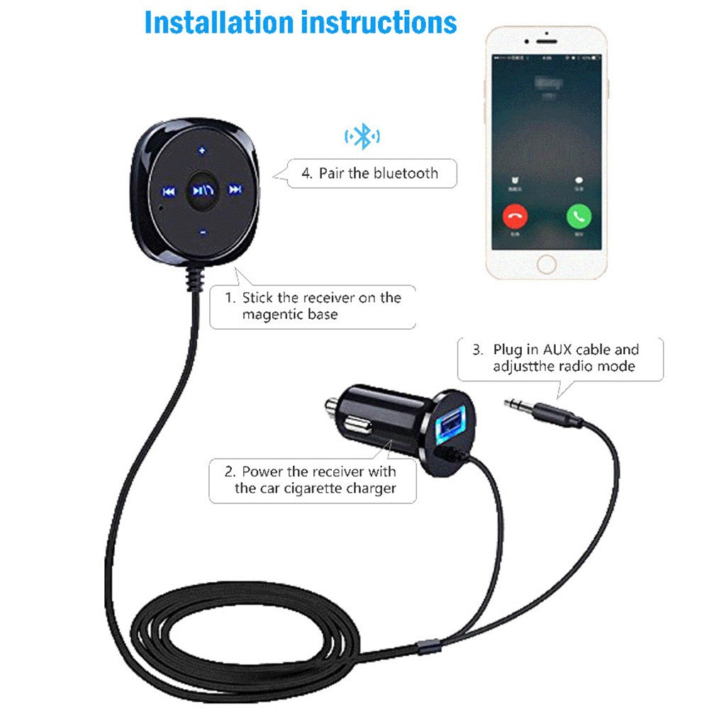 BC20 Bluetooth-compatible Car Kit  Bluetooth-compatible Car Receiver3.5mm Audio Receiver Car Handsfree MP3