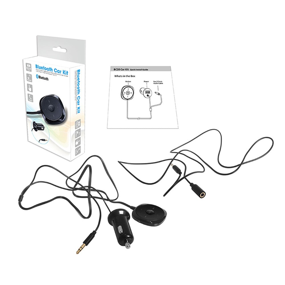 BC20 Bluetooth-compatible Car Kit  Bluetooth-compatible Car Receiver3.5mm Audio Receiver Car Handsfree MP3