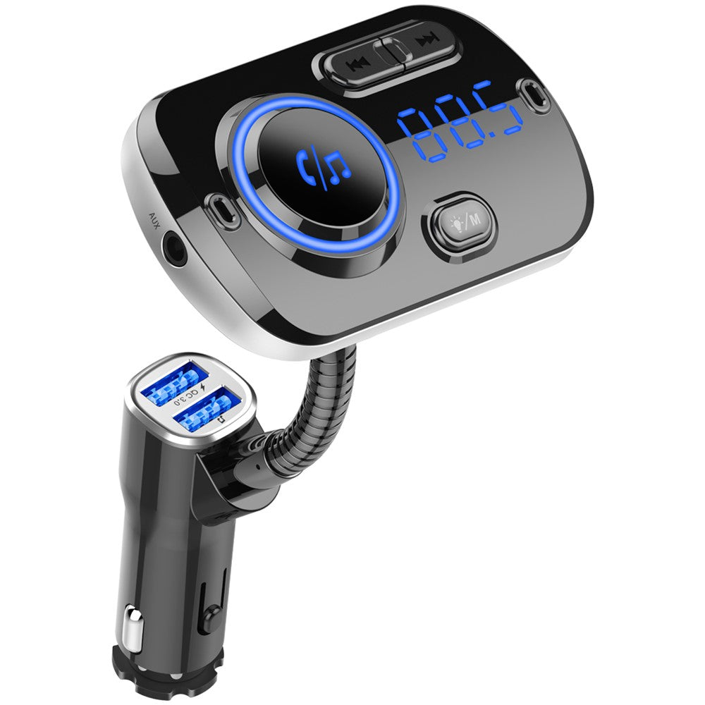 Bluetooth-compatible Car MP3 Player FM Transmitter Fast Charge Dual USB Breathing Atmosphere Light