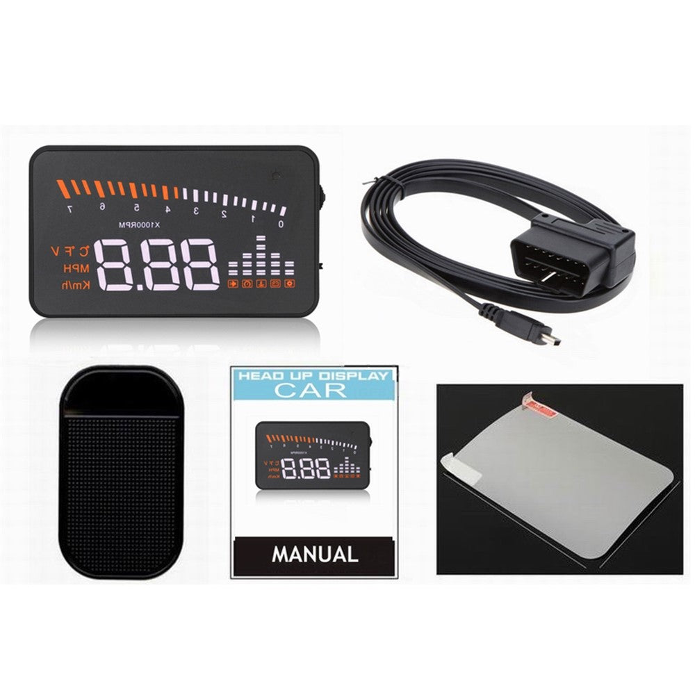 X5 3.0-inch Automatic OBD II Universal Car HUD Fuel icon Head Up Display LED Screen