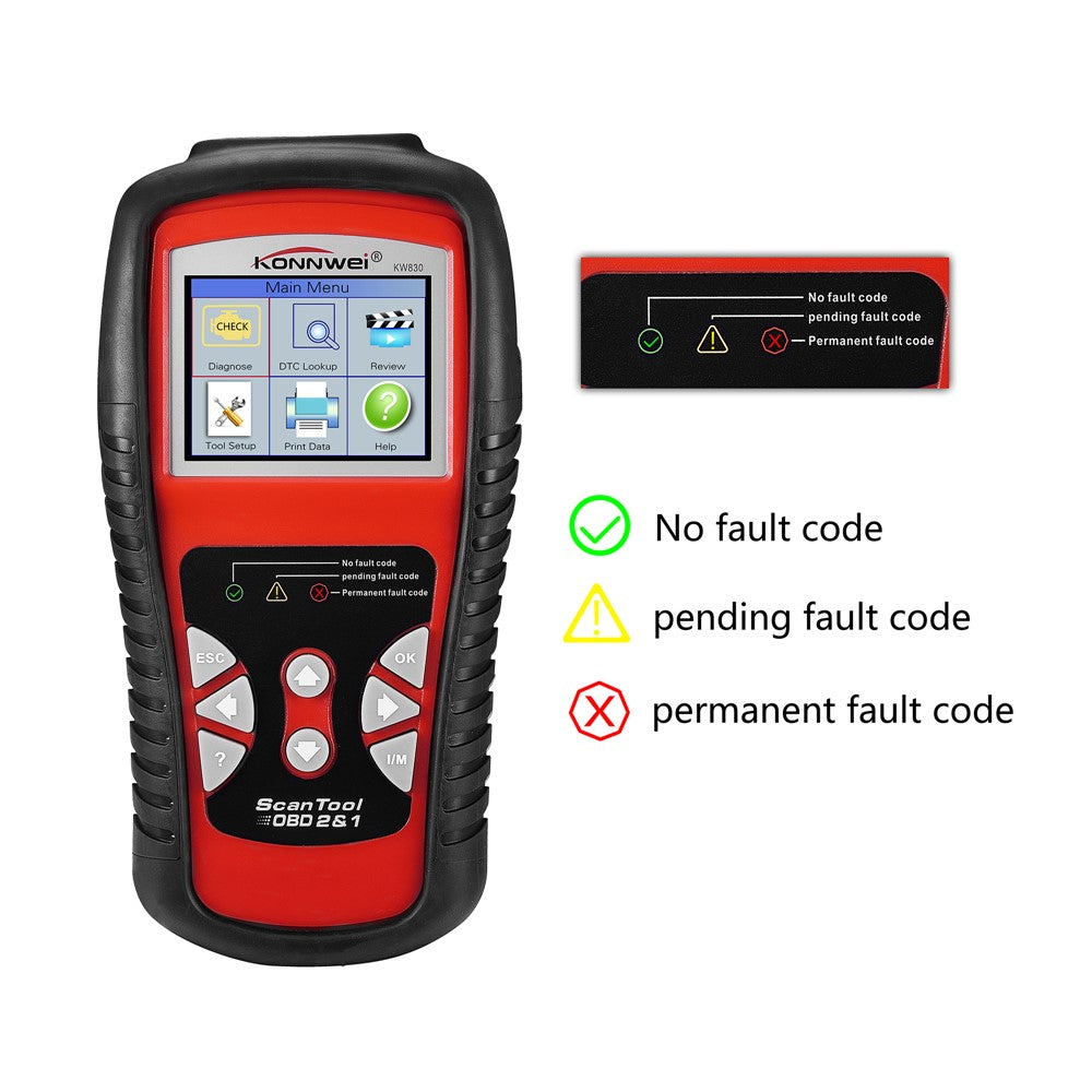 KONNWEI KW830 OBDII/EOBD Scanner Auto Scanner Tool TFT Color Display