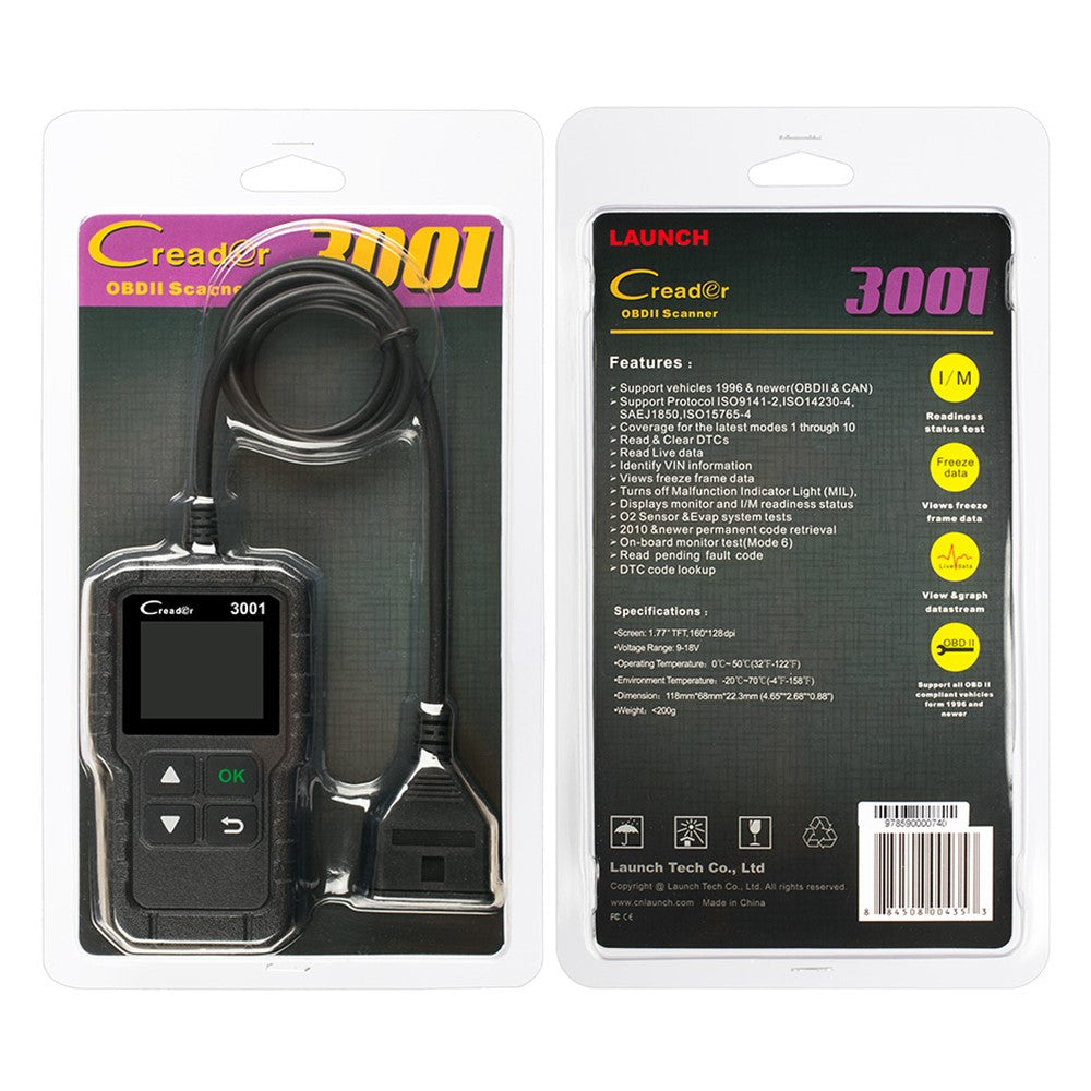 CR3001 EOBD OBD2 OBDII 1.77 inch Screen Car Code Reader Diagnostic Tool Engine Error Scanner