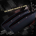 2Pcs / Set Vehicle Mounted Seat Gap Leather Storage Organizer for Wallet, Phones, Maps, Cash etc.