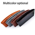 2Pcs / Set Vehicle Mounted Seat Gap Leather Storage Organizer for Wallet, Phones, Maps, Cash etc.