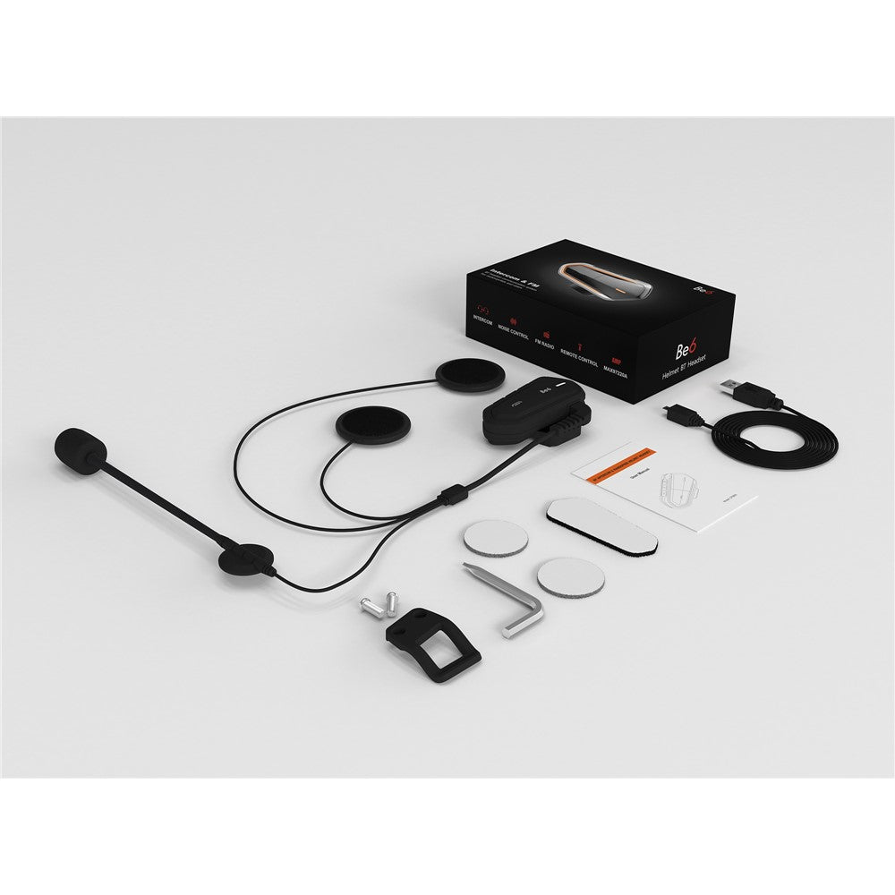 Motorcycle Helmet Bluetooth-compatible Headset Intercom with FM Radio Motorbike Walkie Talkie