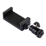 PULUZ PU214 1/4 inch Hot Shoe Tripod Head + Tripod Stand Clamp for Smartphones, Clamp Width: 6-7.6cm