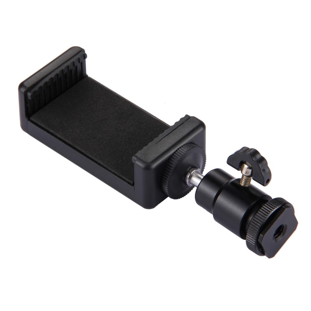 PULUZ PU214 1/4 inch Hot Shoe Tripod Head + Tripod Stand Clamp for Smartphones, Clamp Width: 6-7.6cm