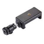 PULUZ PU214 1/4 inch Hot Shoe Tripod Head + Tripod Stand Clamp for Smartphones, Clamp Width: 6-7.6cm