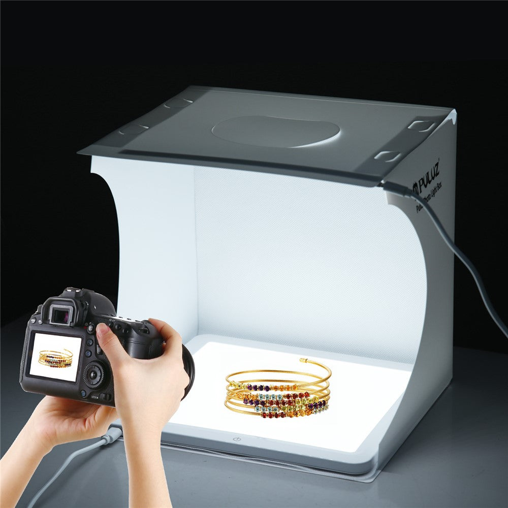 PULUZ PU5136 LED Skyggeløs Fotolys Fotostudie Softbox Bundlys til 20CM Lyskasse