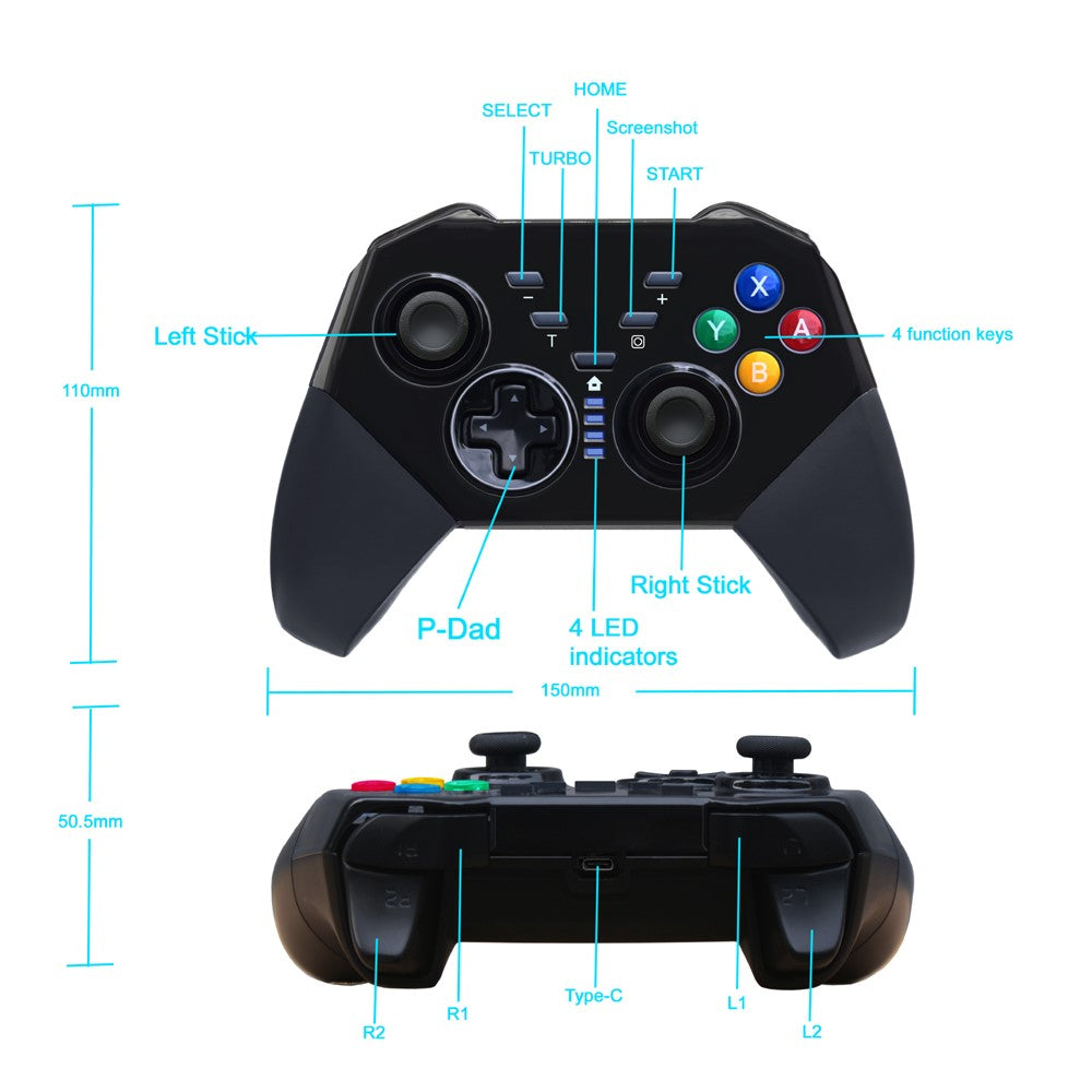 8579 Switch PRO Controller Wireless Bluetooth-compatible Gamepad for Switch Console with TURBO Keys Grinding and PC/Android