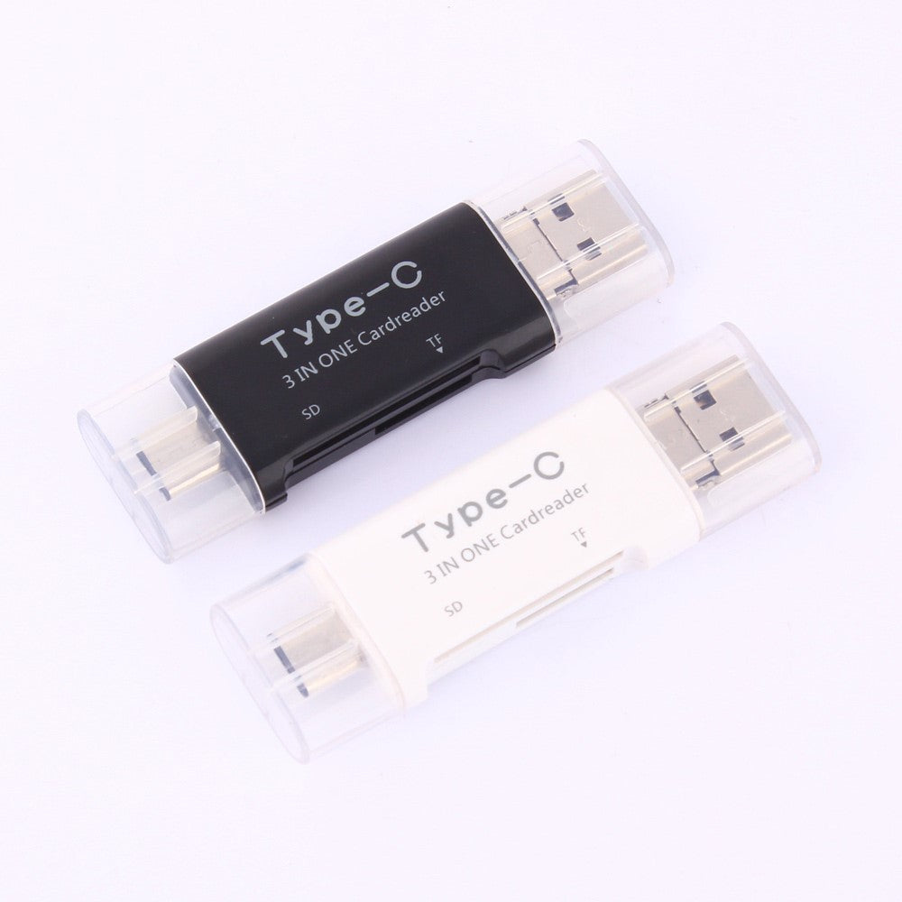 3 in 1 Type C + USB + Micro USB TF/Micro SD & SD Card Reader