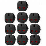 10Pcs / Set UK to EU AC Power Travel Plug Adapter Socket Converters