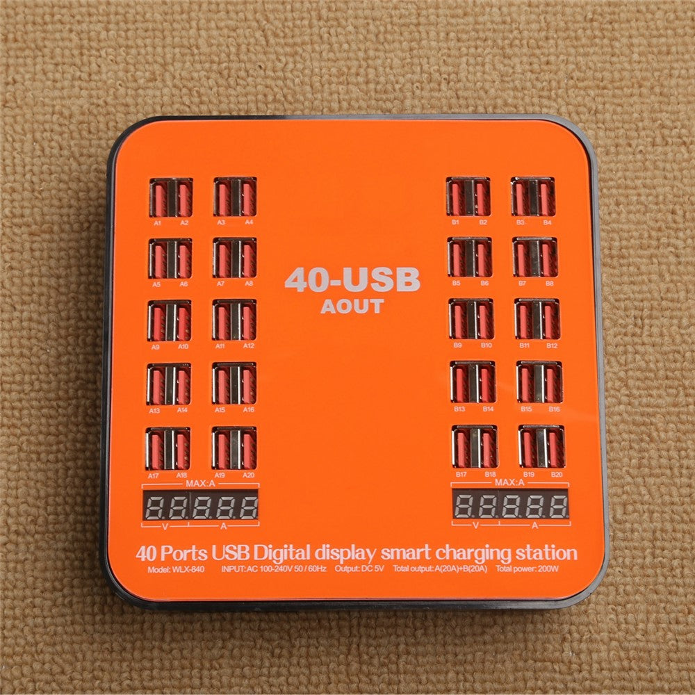 840 40 Ports USB Charger 5V Digital Display Smart Charging Station