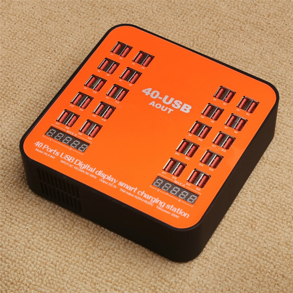 840 40 Ports USB Charger 5V Digital Display Smart Charging Station