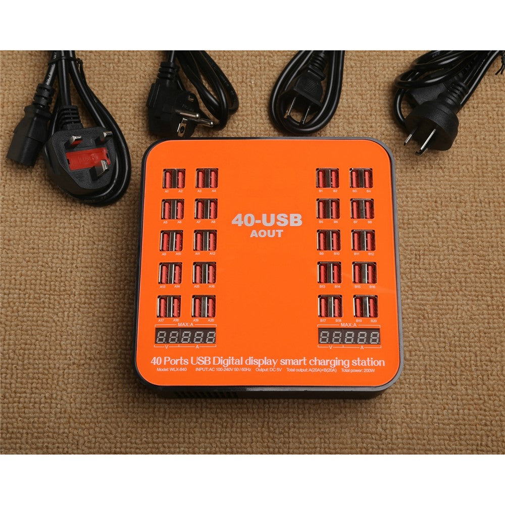 840 40 Ports USB Charger 5V Digital Display Smart Charging Station