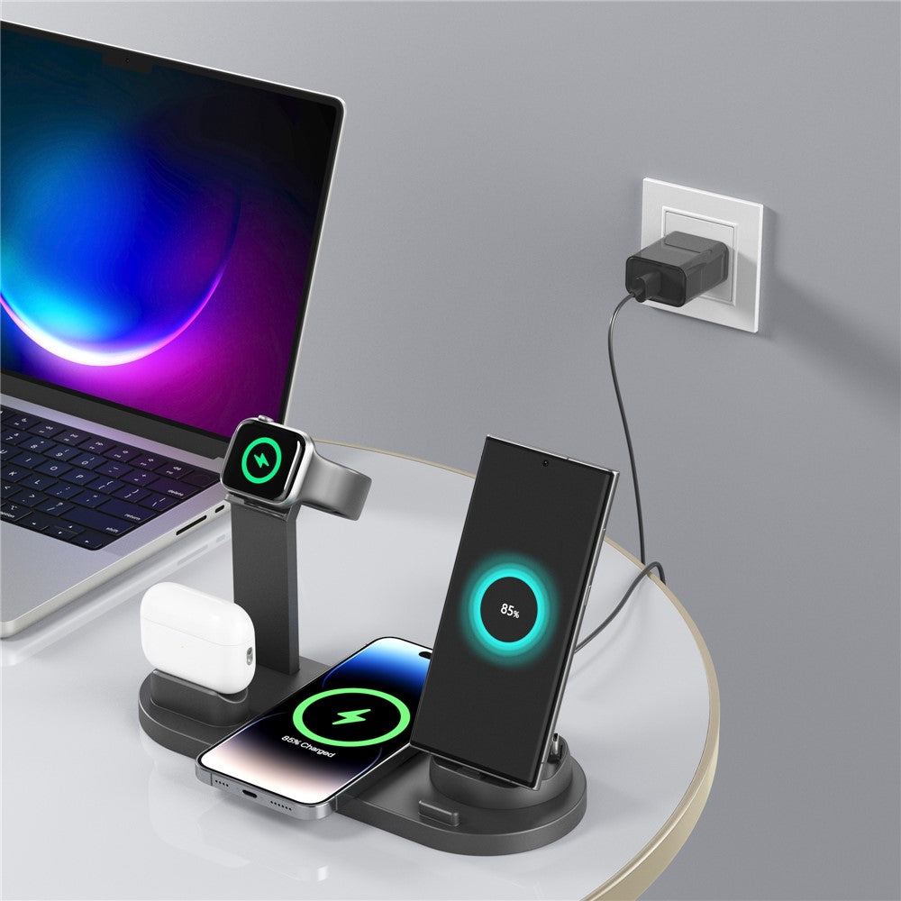 UD15 3 in 1 Rotatable Wireless Charging Dock Station for Apple iPhone/Android Device /Type-C Device