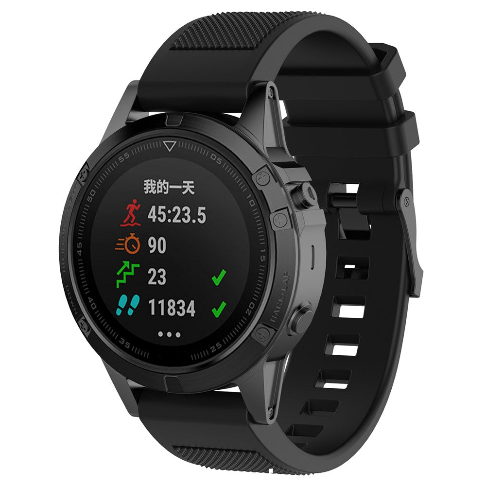 22 mm silikone urrem til Garmin Fenix 5 / Forerunner 935 945 / Quatix 5 / Quatix 5 Sapphire / Approach S60 Twill Texture armbåndsrem