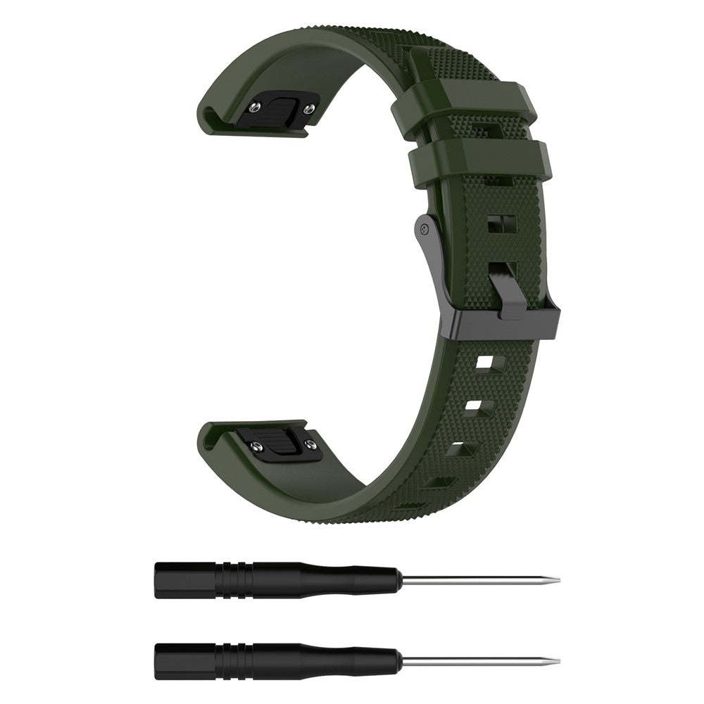 22 mm silikone urrem til Garmin Fenix 5 / Forerunner 935 945 / Quatix 5 / Quatix 5 Sapphire / Approach S60 Twill Texture armbåndsrem
