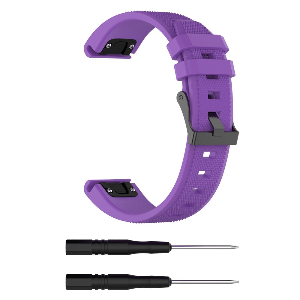22 mm silikone urrem til Garmin Fenix 5 / Forerunner 935 945 / Quatix 5 / Quatix 5 Sapphire / Approach S60 Twill Texture armbåndsrem