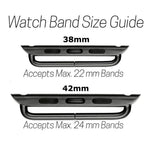 2Pcs/1 Pair Metal Connectors Clasp Watch Strap Adapter for Apple Watch Series 4 44mm, Series 3 / 2 / 1 42mm