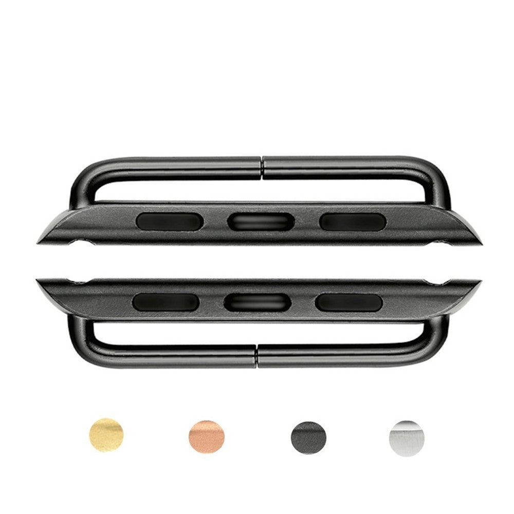 2Pcs/1 Pair Metal Connectors Clasp Watch Strap Adapter for Apple Watch Series 4 44mm, Series 3 / 2 / 1 42mm