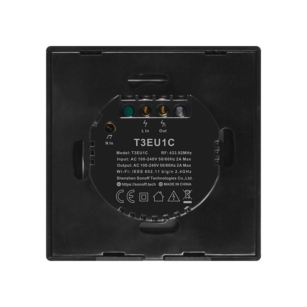 SONOFF T3EU1C-TX 86 WiFi Smart-kontakt APP RF433 Fjernbetjening til Alexa Google Home EU-stik