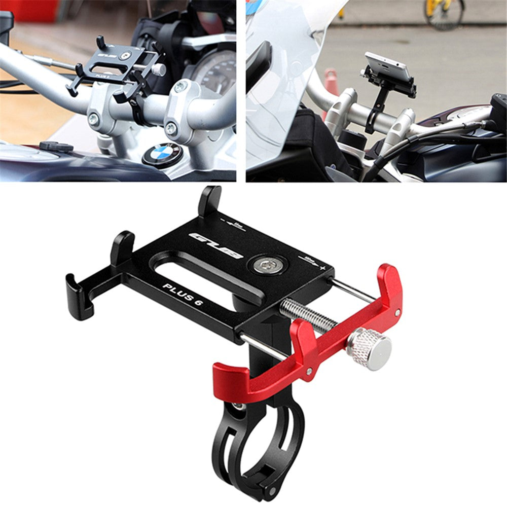 GUB PLUS 6 Cell Phone Holder Aluminum Alloy Bicycle Mount Handlebar Holder Mount, Clamp Size: 55-100mm – Black