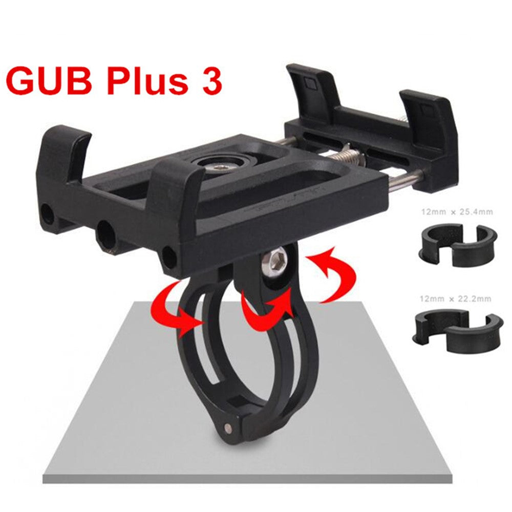 GUB Plus 3 Bicycle Phone Holder Mount 360 Degree Rotating Handlebar Clip Stand Width: 60~100mm