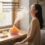 7-Color LED Light Essential Oil Mist Diffuser 300ml Wood Grain Aromatherapy Air Humidifier