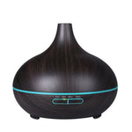 7-Color LED Light Essential Oil Mist Diffuser 300ml Wood Grain Aromatherapy Air Humidifier