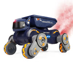 Q187 One-Click Spray RC Car with Light and Music Remote Control Stunt Robot Dog